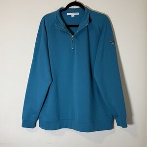Holderness and Bourne Men's Teal Pullover Golf 1/4 Zip‎ Pullover Robbins Size XL